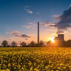 Sonnenuntergang über dem Kraftwerk