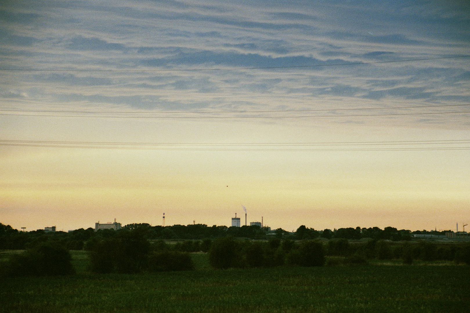 Sonnenuntergang über dem Kraftwerk Hastedt