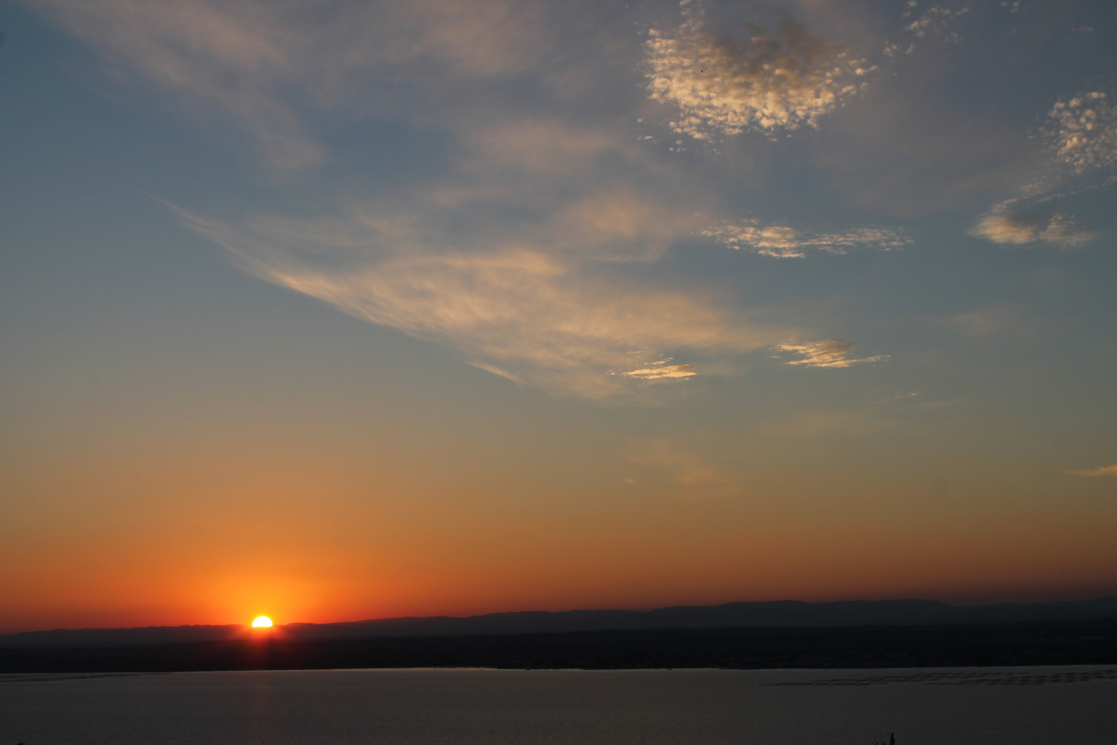 Sonnenuntergang über dem l'Etang de Thau