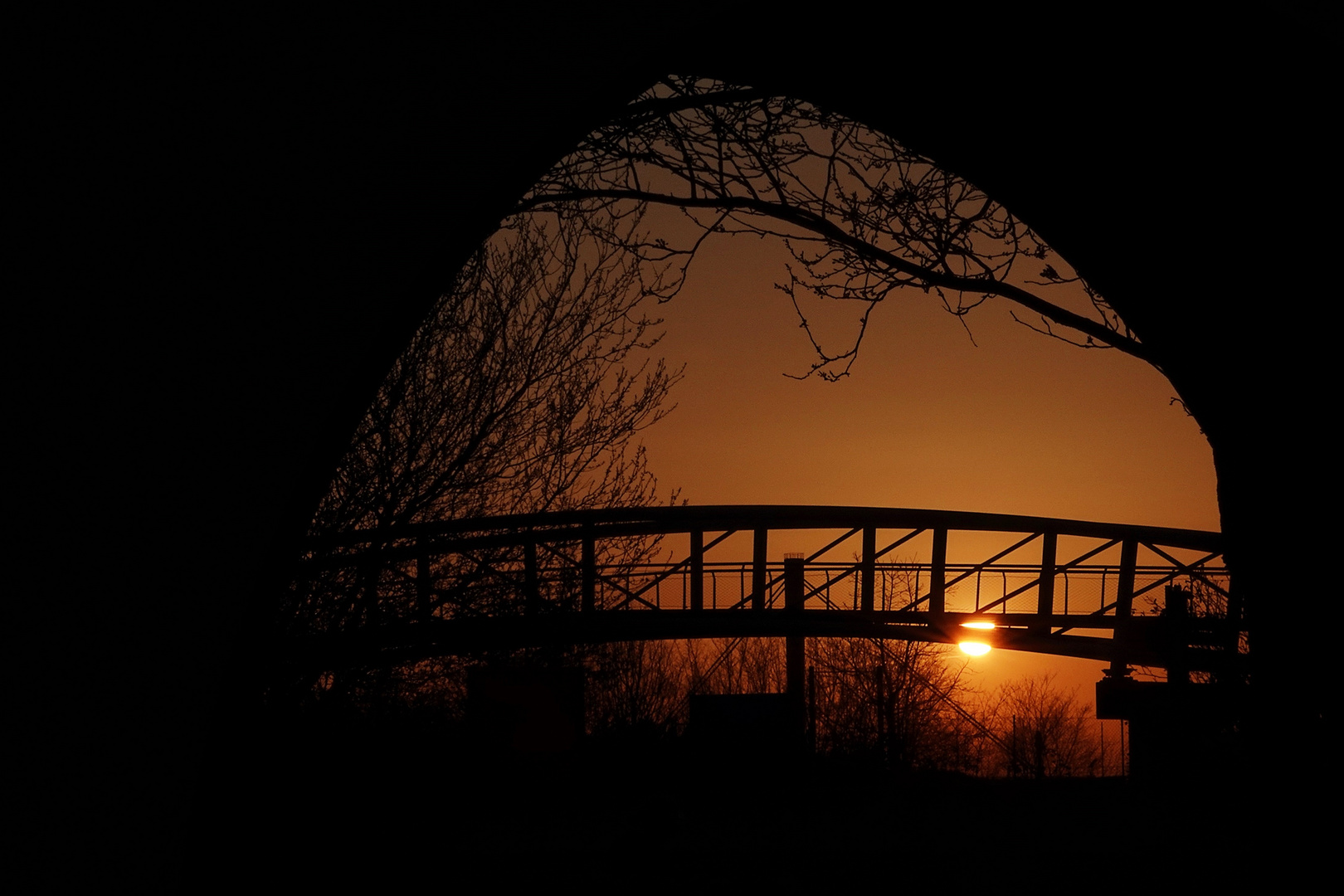 Sonnenuntergang über dem Neulandpark