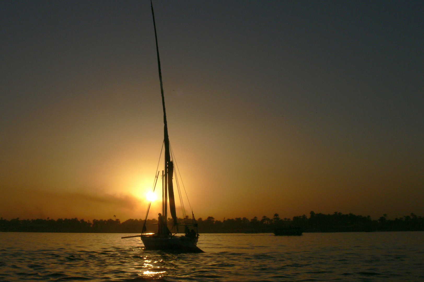 Sonnenuntergang über dem Nil (Luxor)