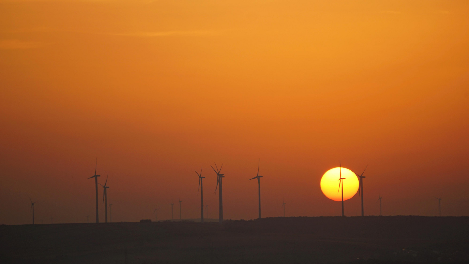 Sonnenuntergang über dem Petersberg - Rheinhessen