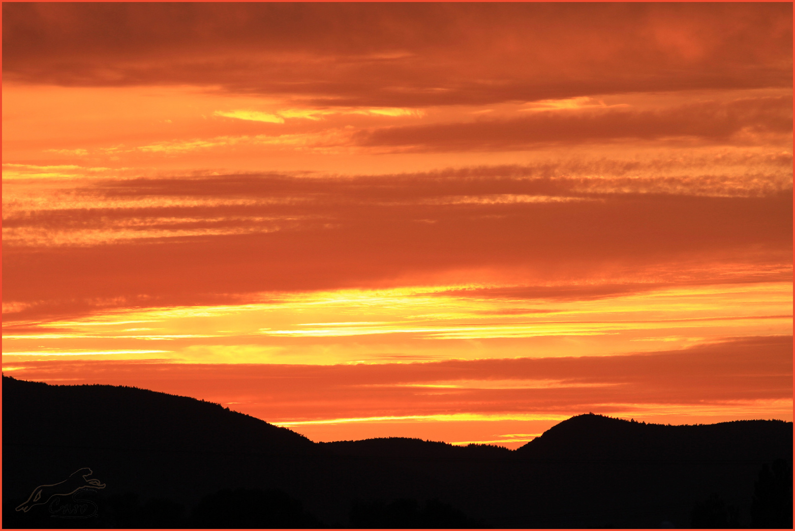 Sonnenuntergang über dem Pfälzer Wald