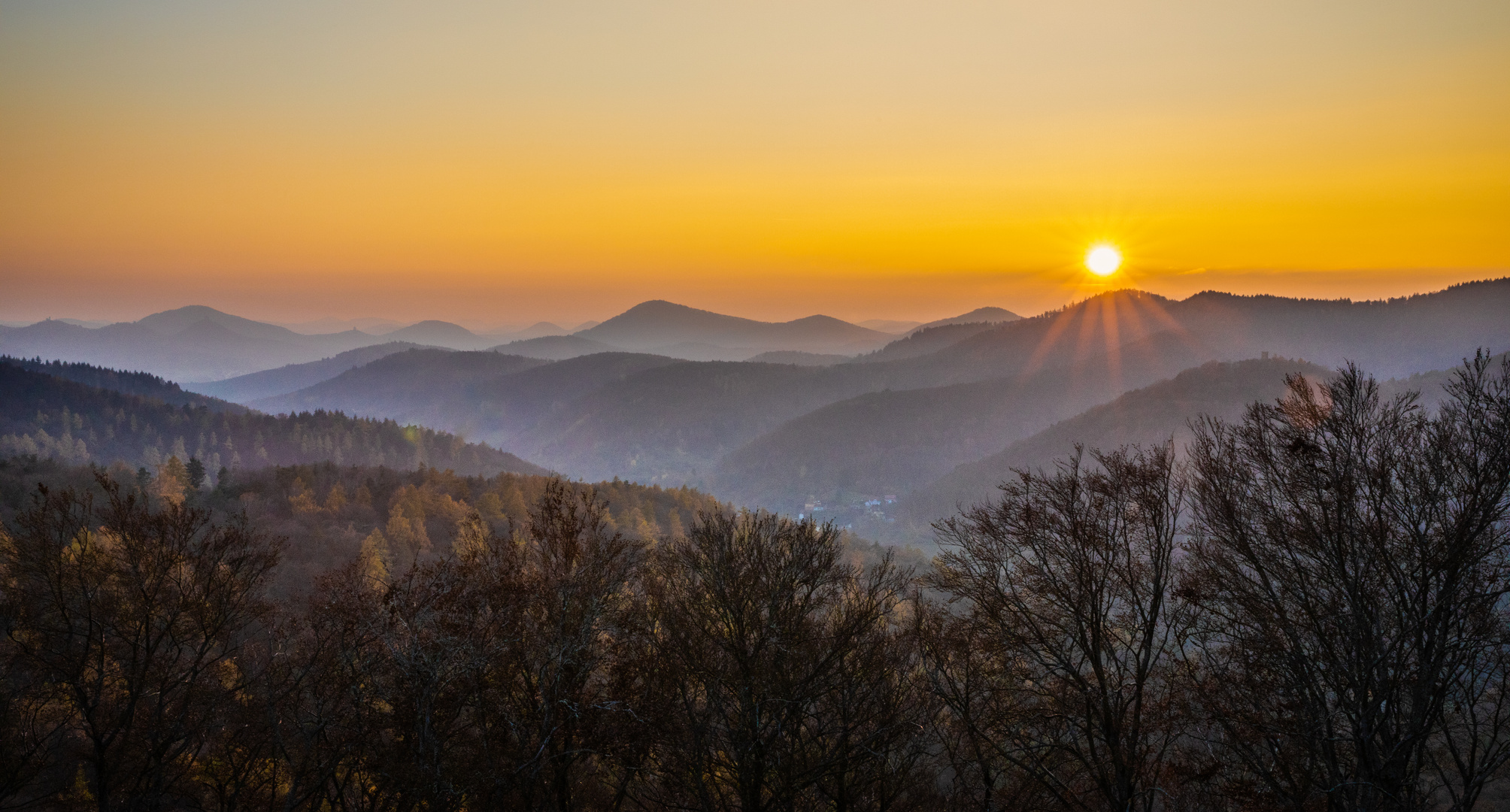 Sonnenuntergang über dem Pfälzerwald