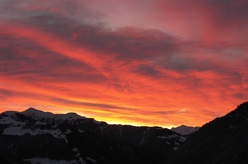 Sonnenuntergang über dem Prättigau