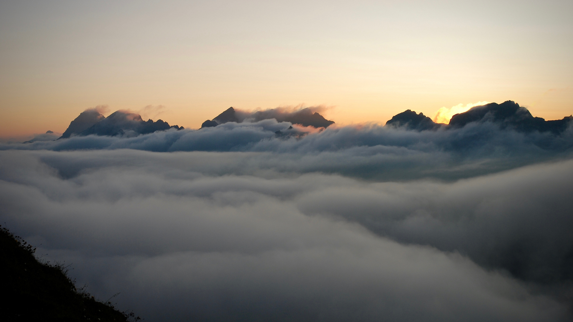 Sonnenuntergang über dem Rappenalptal