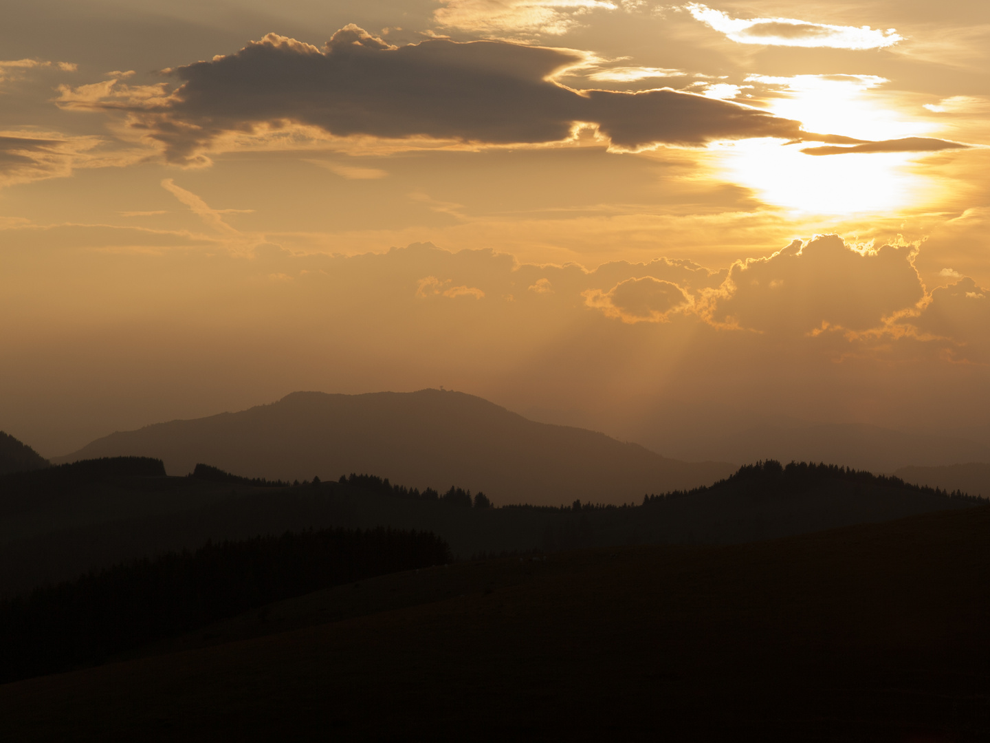 Sonnenuntergang über dem Rennfeld