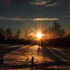 Sonnenuntergang über dem Schnee