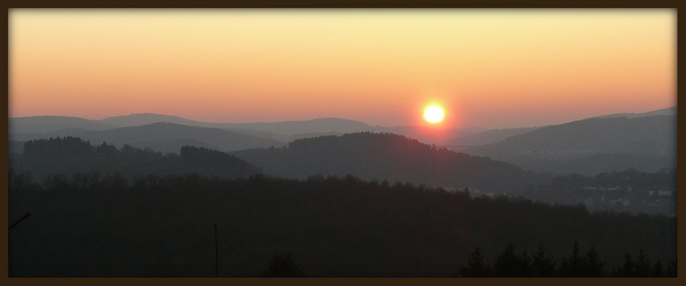 Sonnenuntergang über dem Siegtal