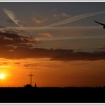 Sonnenuntergang über dem Tagebau Hambach