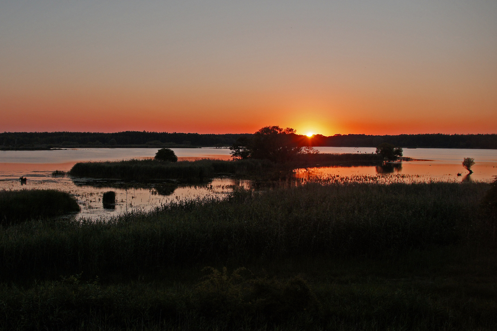 Sonnenuntergang über dem Tauerwiesenteich