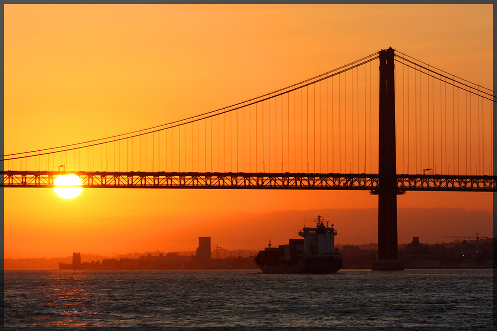 Sonnenuntergang über dem Tejo