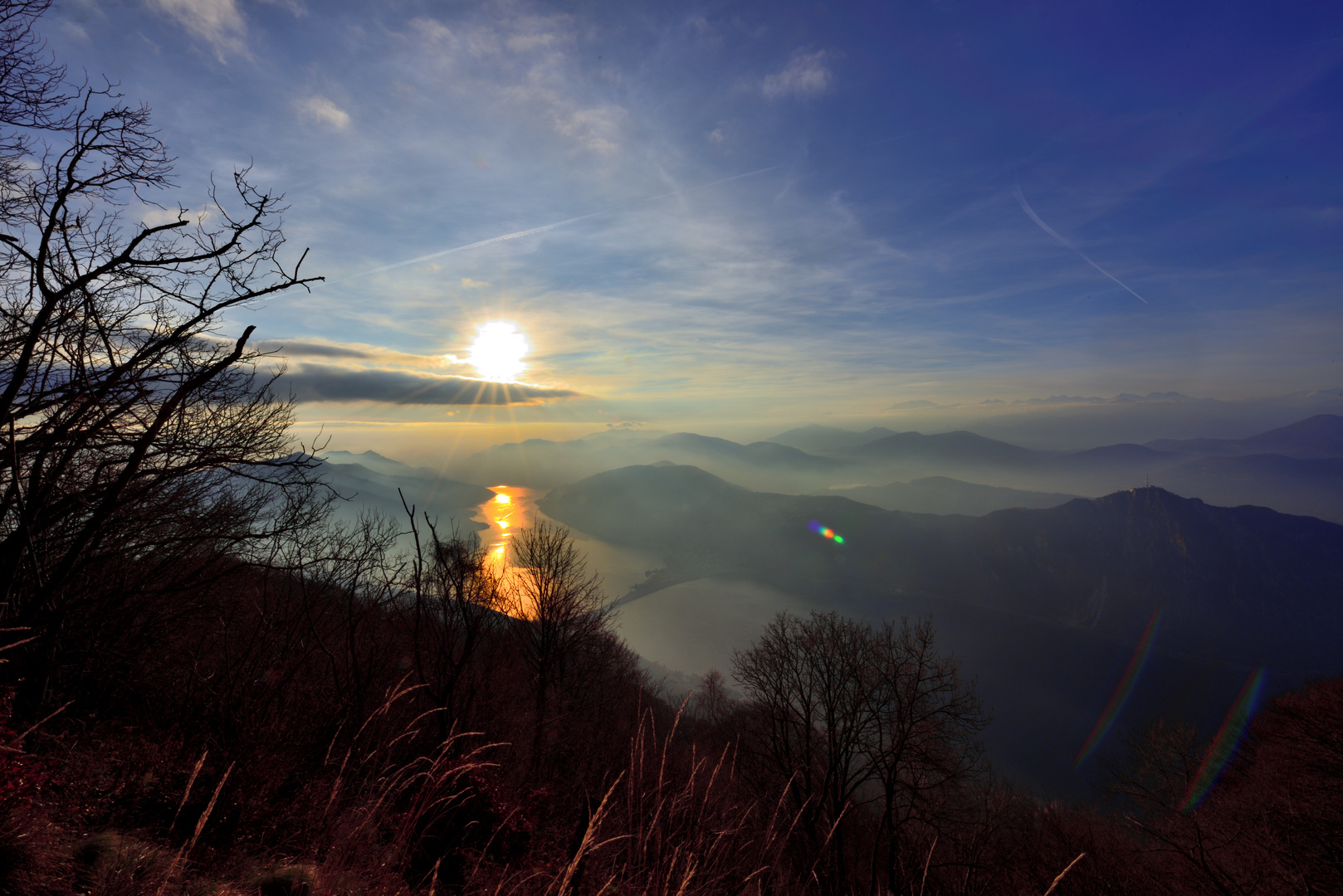 Sonnenuntergang über dem Tessin