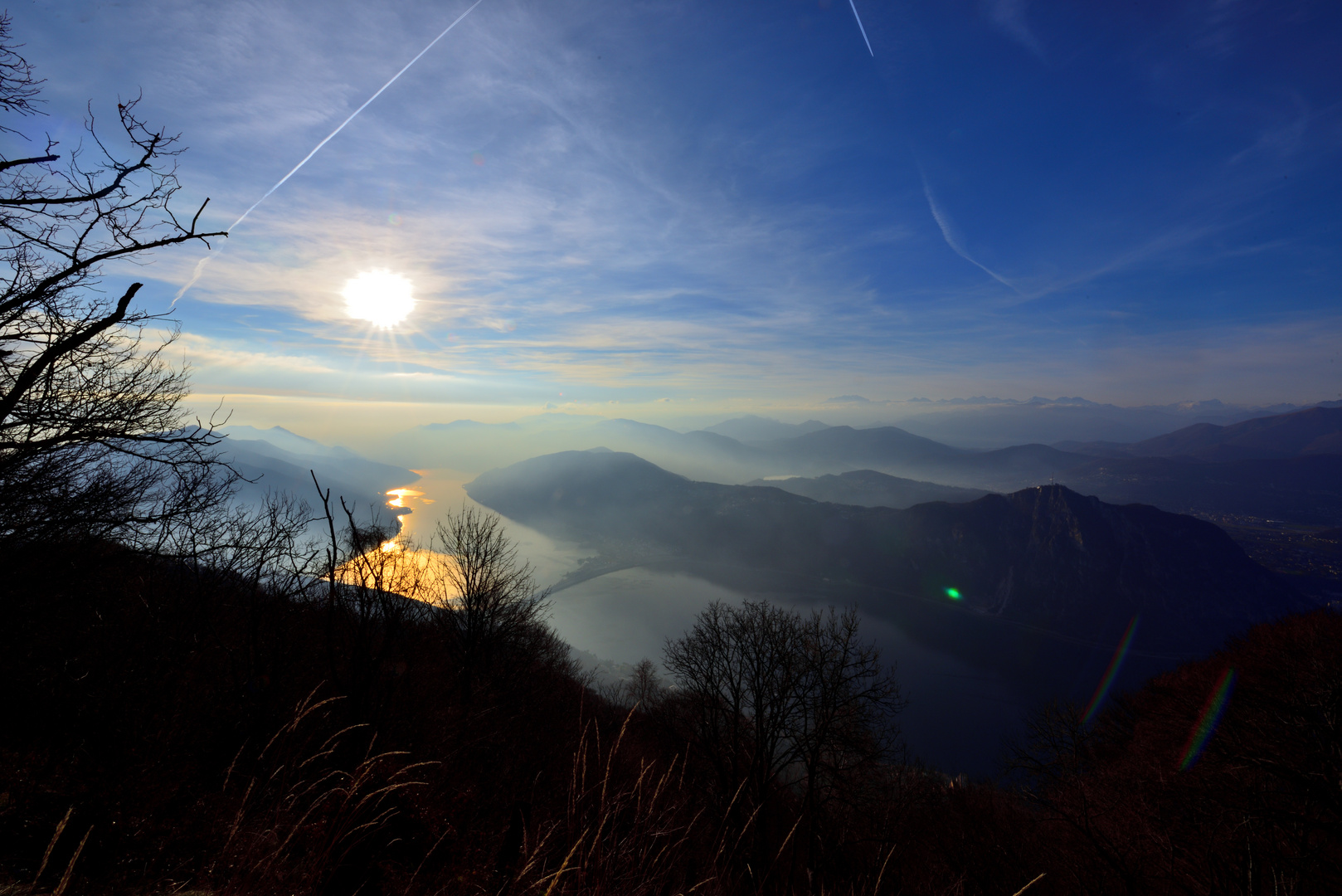 Sonnenuntergang über dem Tessin