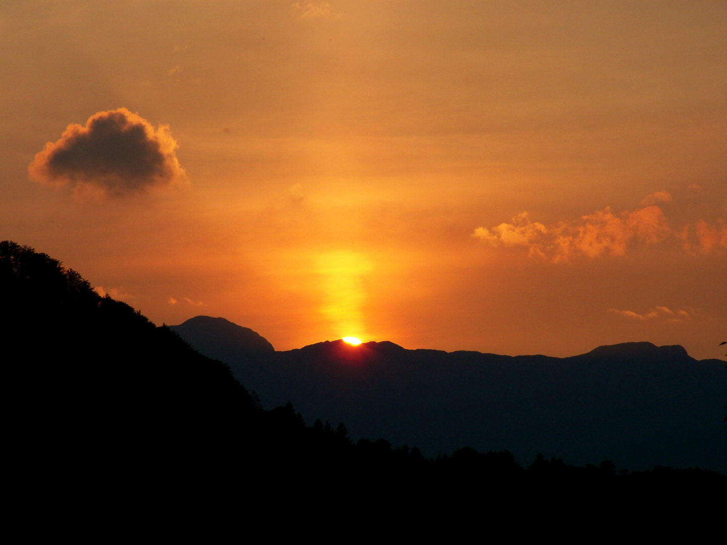 Sonnenuntergang über dem Untersberg