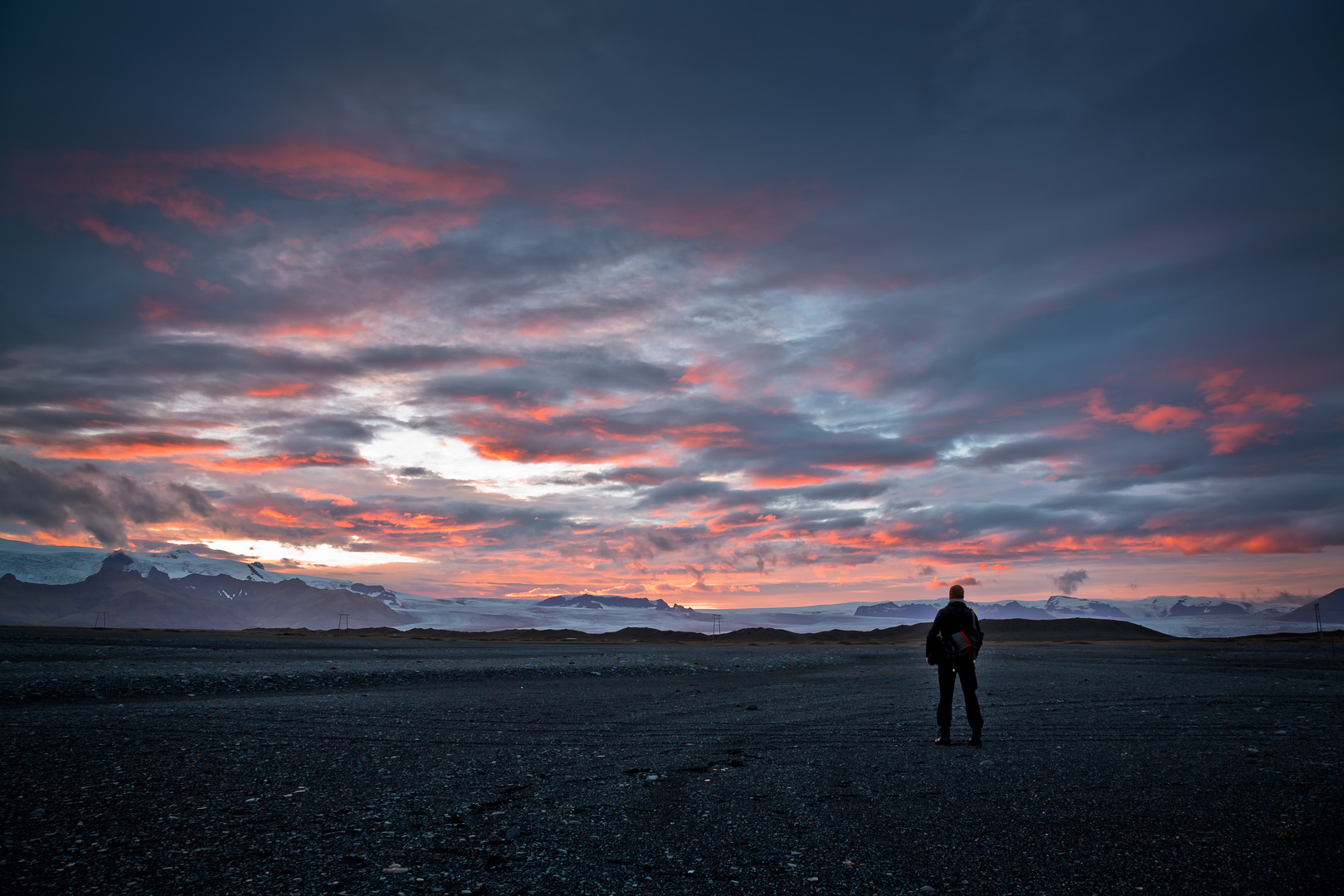 Sonnenuntergang über dem Vatnajökull, Island