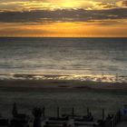 Sonnenuntergang über dem Windpark Zandvoort