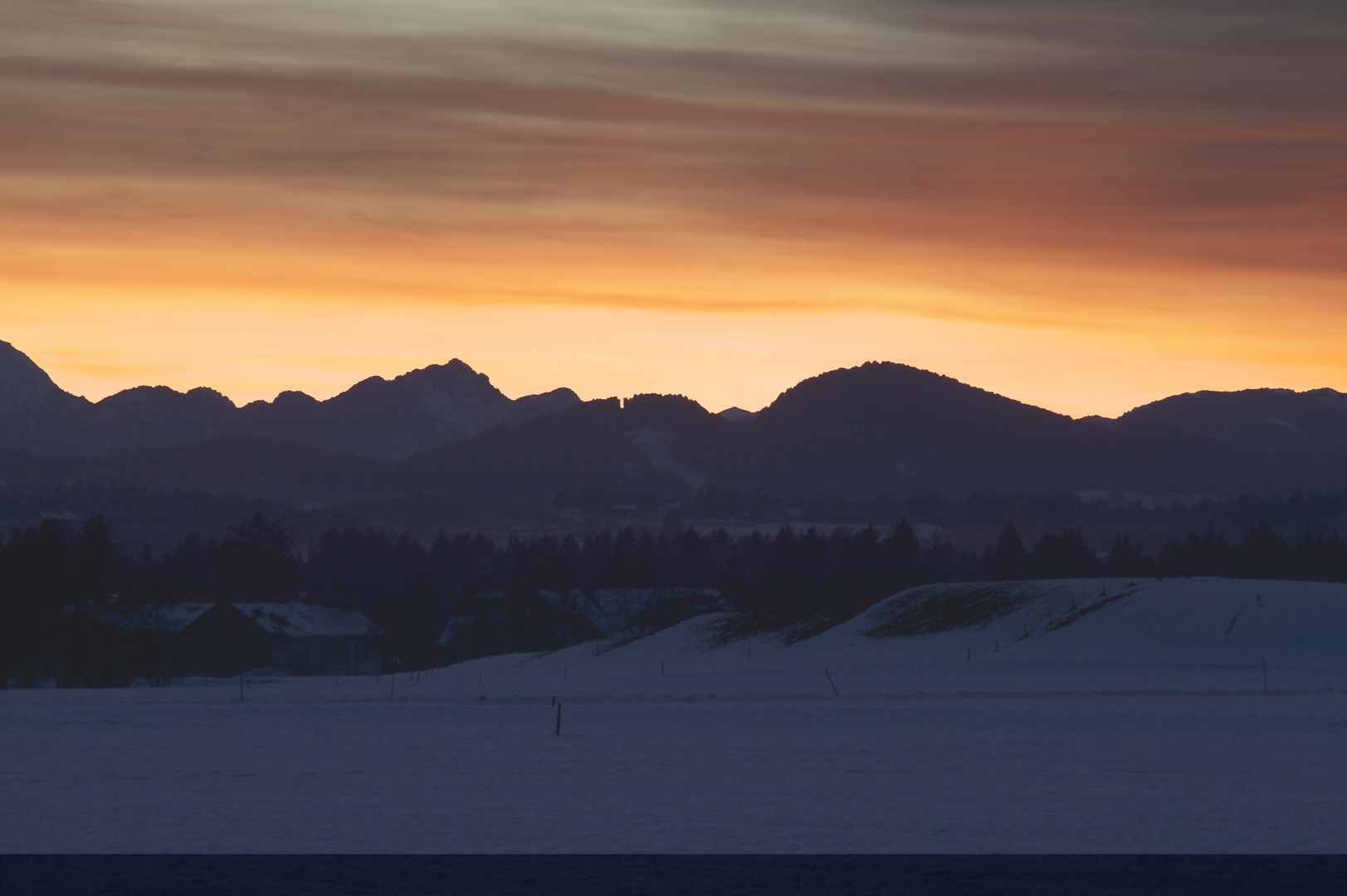 Sonnenuntergang über den Allgäuer Alpen