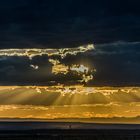 Sonnenuntergang über den Badlands von New Mexico