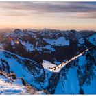 Sonnenuntergang über den Bayerischen Alpen