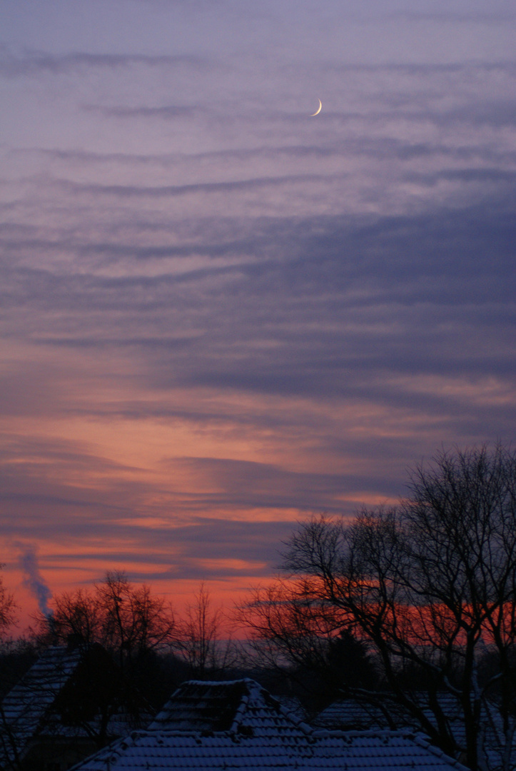 Sonnenuntergang über den Dächern