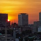 Sonnenuntergang über den Dächern Hamburgs