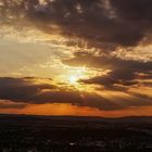 Sonnenuntergang über den Dächern von Koblenz