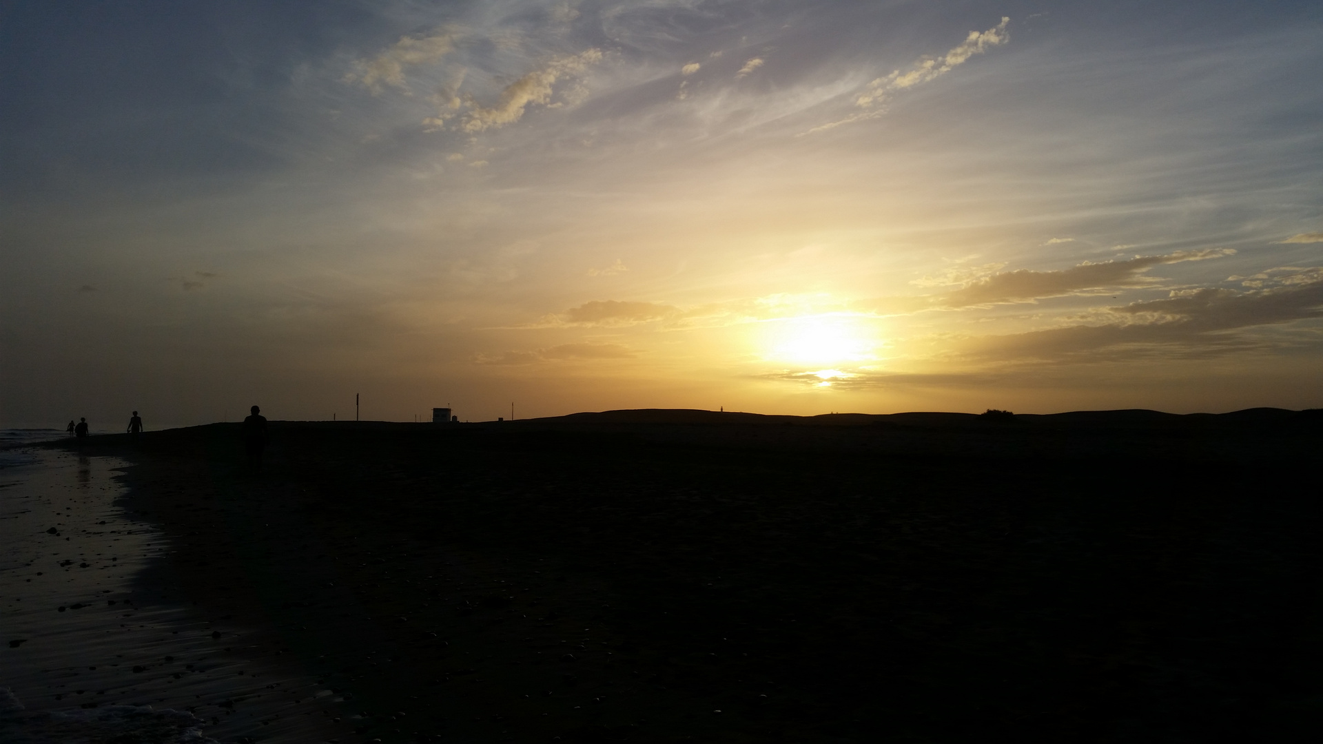 Sonnenuntergang über den Dünen von Maspalomas