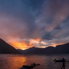 Sonnenuntergang über den Eid -Fjord in Norwegen