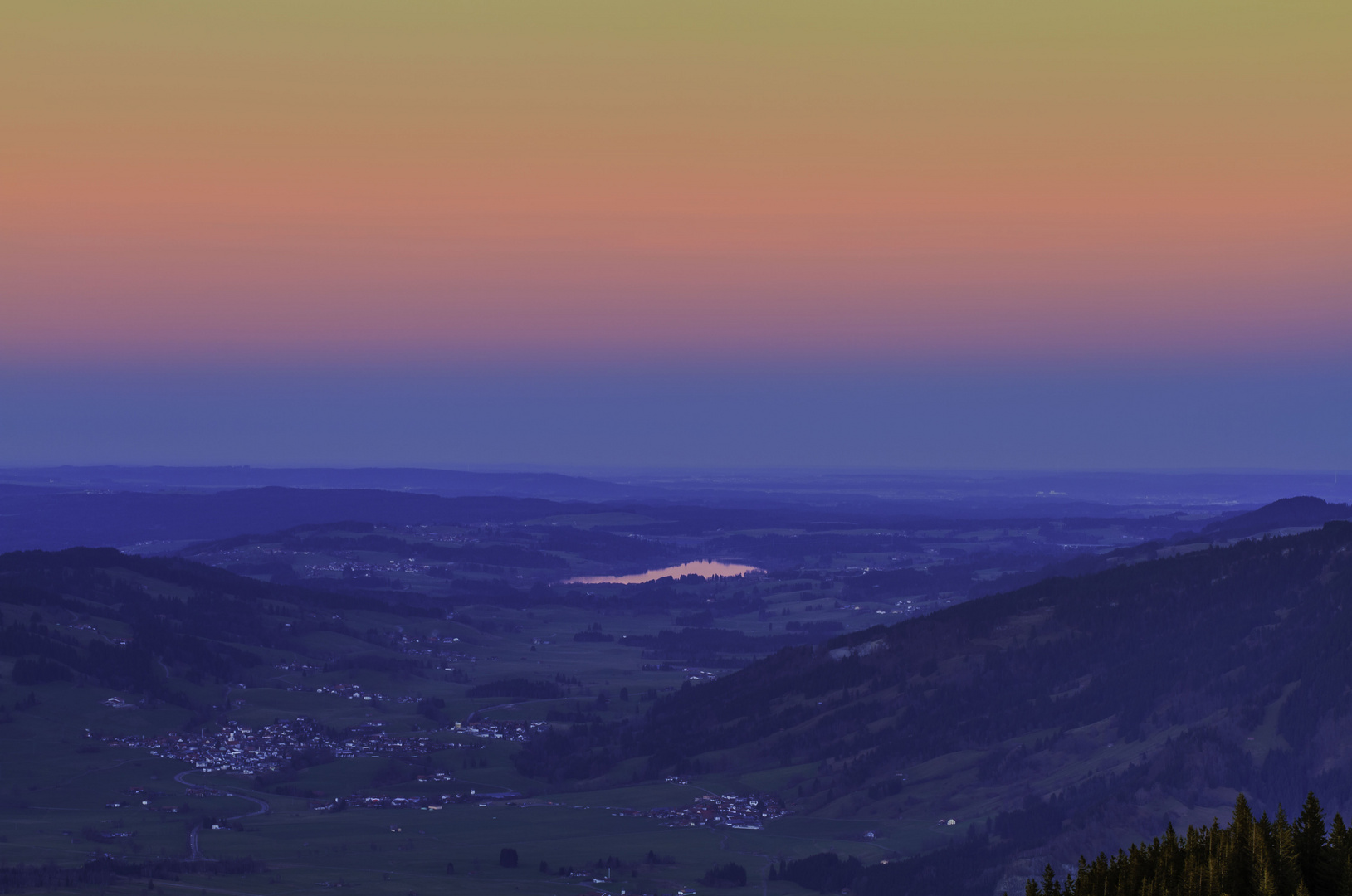 Sonnenuntergang über den Rottachsee