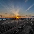 Sonnenuntergang über den Schwandorfer Bahnhof 