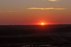 Sonnenuntergang über den Tagebau Inden