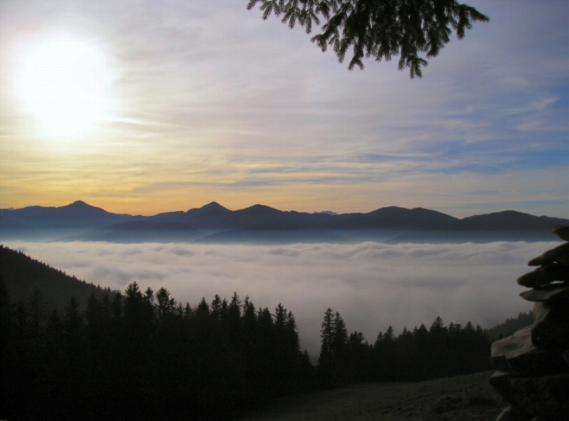 Sonnenuntergang über den Tegernsee