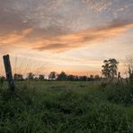 Sonnenuntergang über den Weideflächen