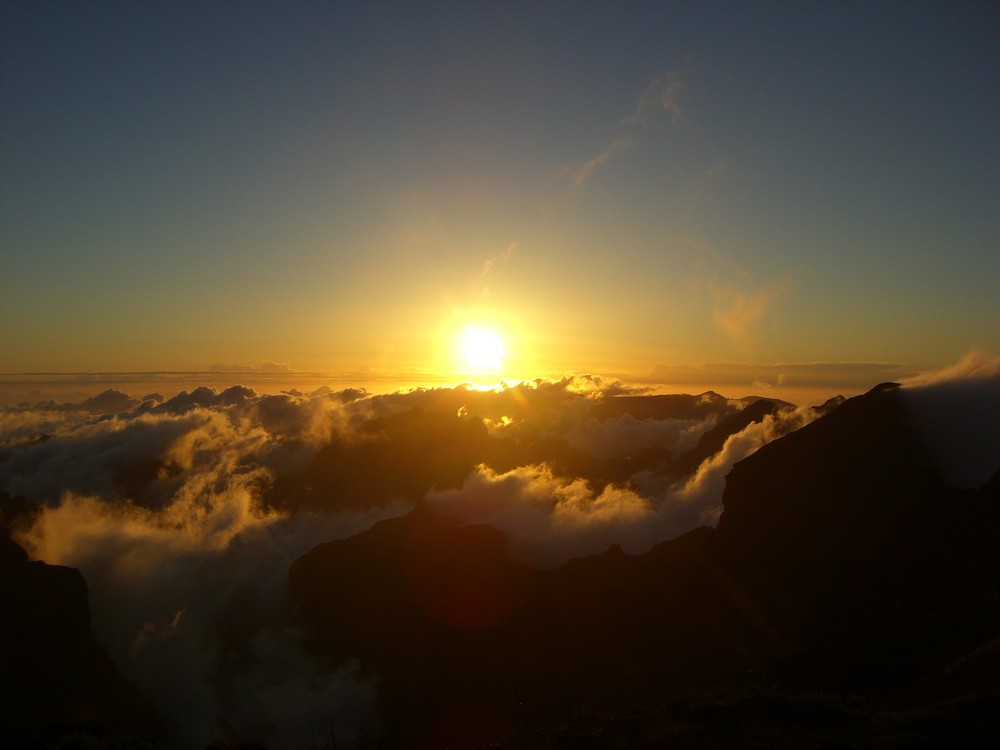 Sonnenuntergang über den Wolken