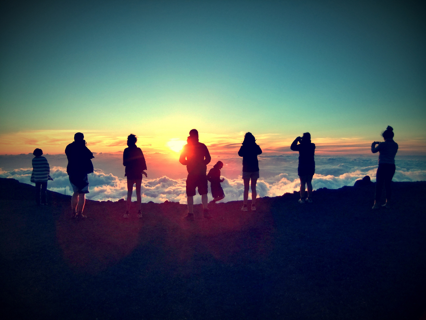 Sonnenuntergang über den Wolken - Haleakala Vulkan, Maui, HI