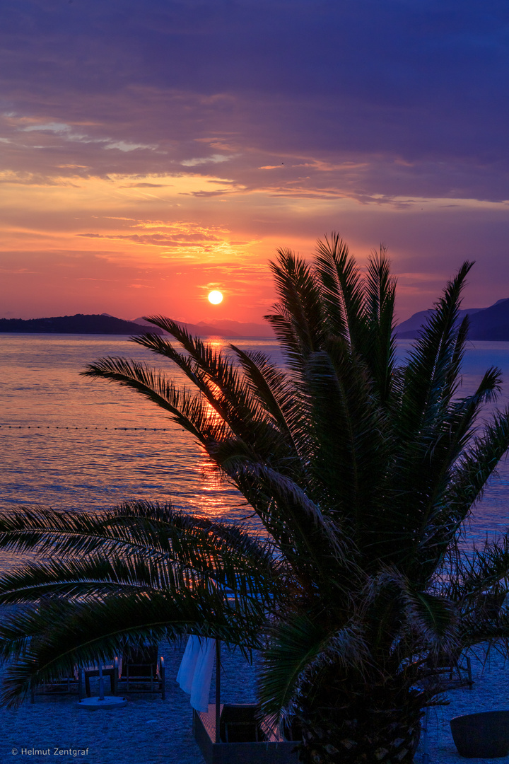 Sonnenuntergang über der Adria bei Dubrovnic