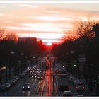 Sonnenuntergang über der Alleestraße in Bochum