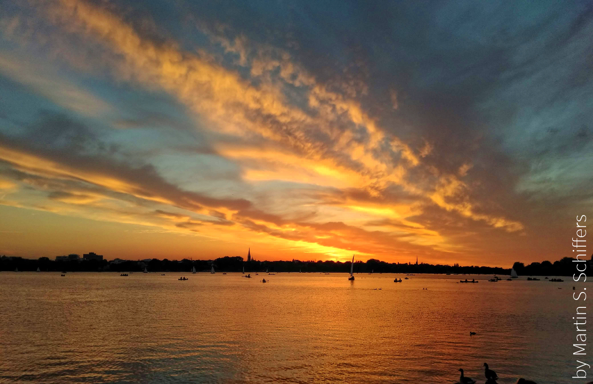 Sonnenuntergang über der Alster