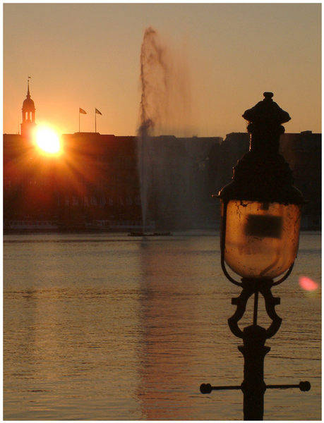 Sonnenuntergang über der Alster