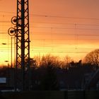 Sonnenuntergang über der Bahnstrecke Hannover - Nienburg - Bremen