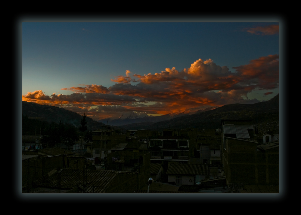 Sonnenuntergang über der Cordillera Blanca