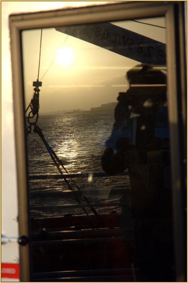 Sonnenuntergang über der Elbe