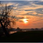 Sonnenuntergang über der Elbe bei Gnevsdorf (Prignitz)