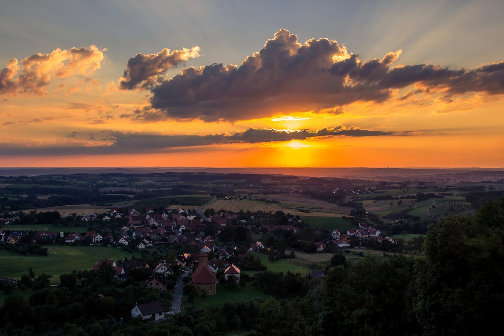 Sonnenuntergang über der Fränkischen