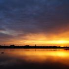 Sonnenuntergang über der Hamburger Außenalster