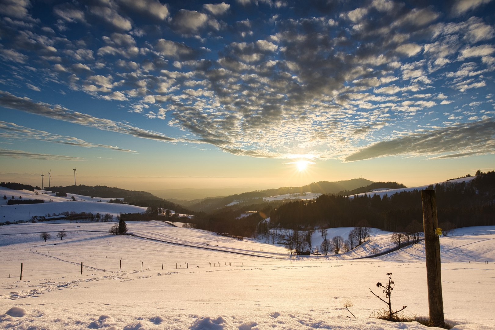 Sonnenuntergang über der Hohen Möhr