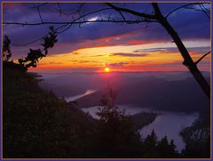 Sonnenuntergang über der Hohenwartetalsperre