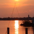 Sonnenuntergang über der Insel Lindau (Bodensee)