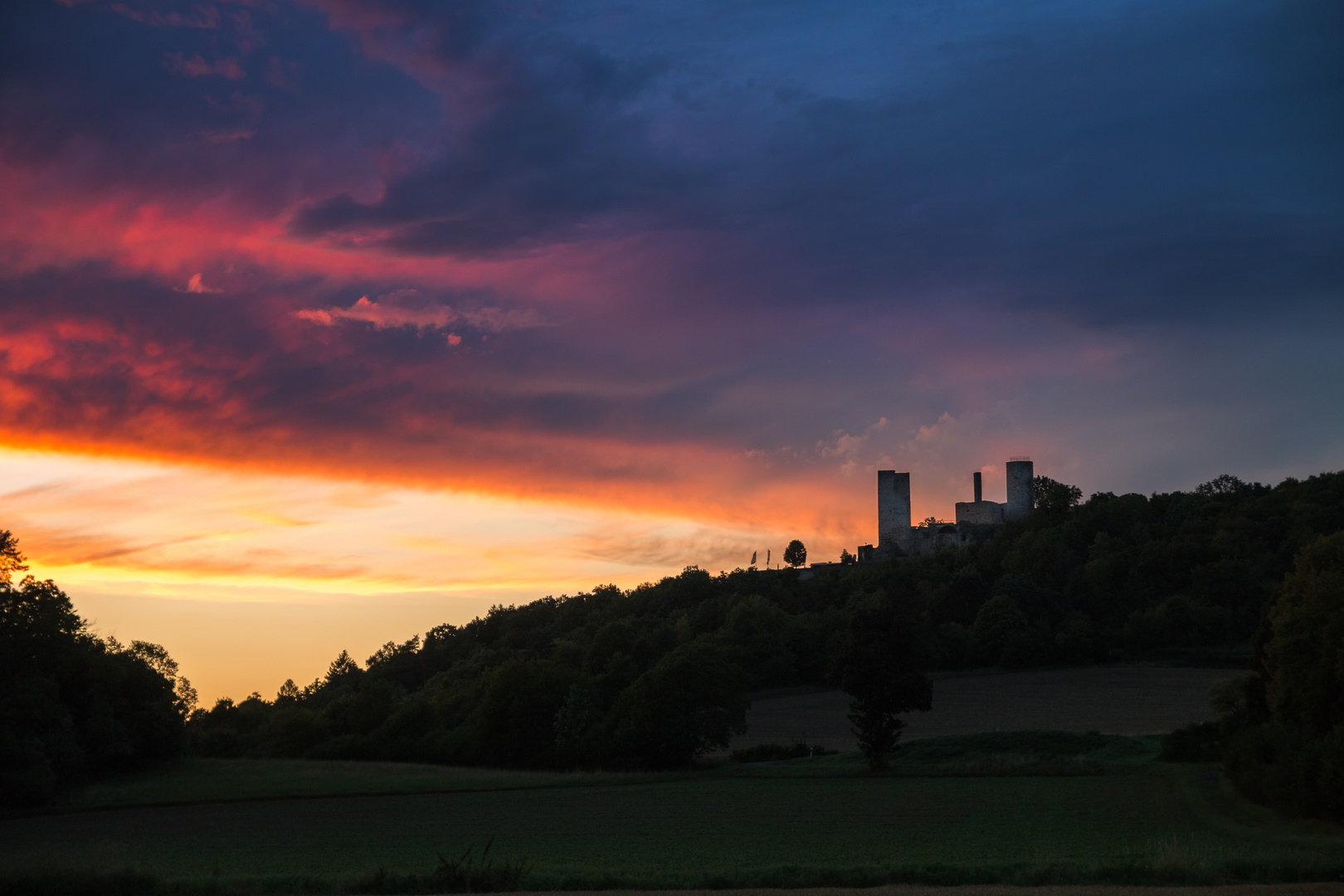 Sonnenuntergang über der Kugelsburg